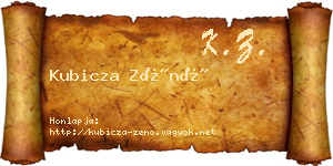 Kubicza Zénó névjegykártya